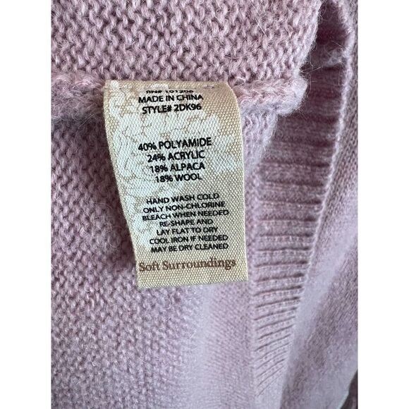 SOFT SURROUNDINGS alpaca wool blend pastel pink knit sweater pullover size S - Picture 8 of 8